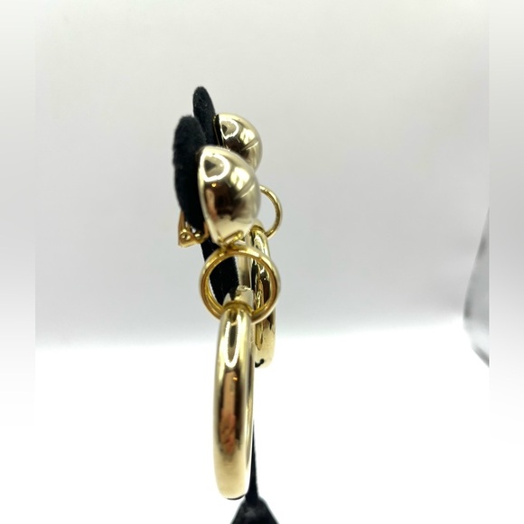 Vintage Hoop Clip on Earrings Gold Tone Large Statement 70’s Style - Picture 3 of 13